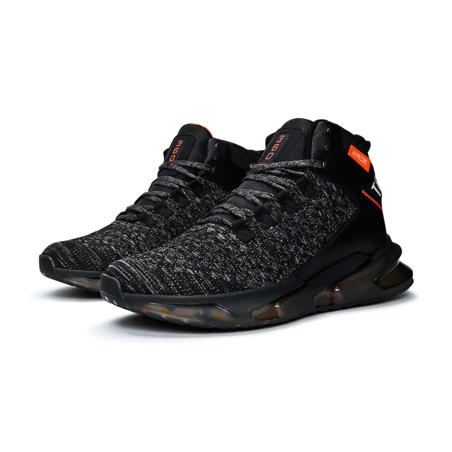 Tenis Deportivo Bronx Negro / Negro / Naranja