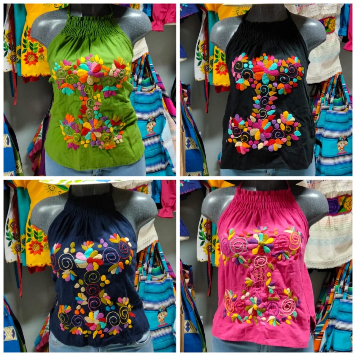 Blusa Halter bordado juvenil Blusa Halter