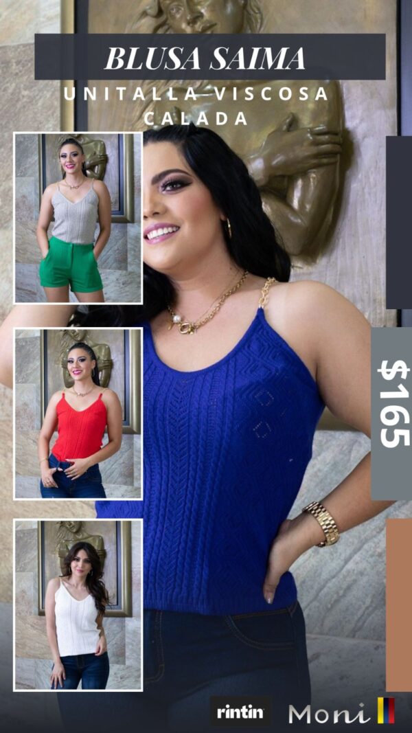 BLUSA TIRANTES CADENA CUELLO V Saima