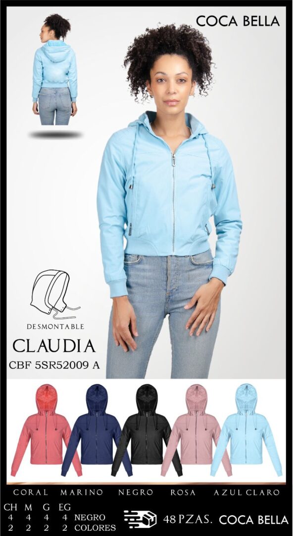 Chamarra corta con gorro desmontable CBF5SR52009A