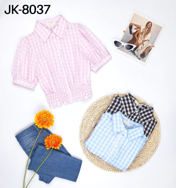 Blusa corta manga globo JK-8037