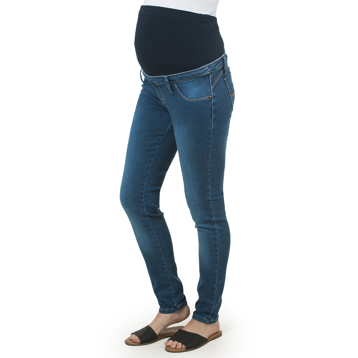 PAQUETE 4 PANTALONES DE MEZCLILLA DOBLE STRECH MATERNIDAD