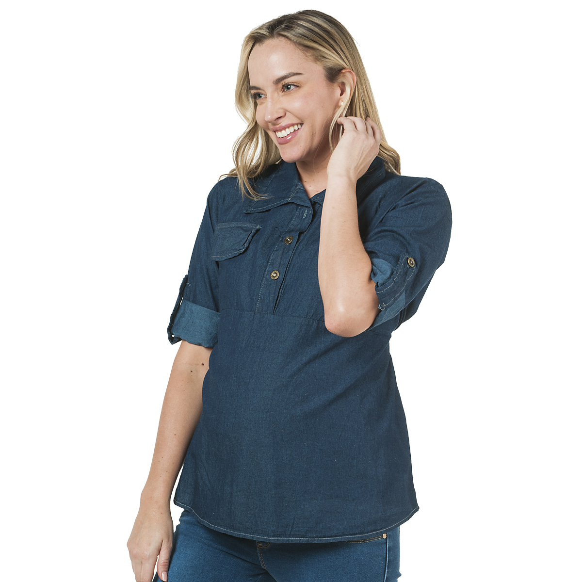 PAQUETE 4 BLUSAS DE MATERNIDAD DE MEZCLILLA