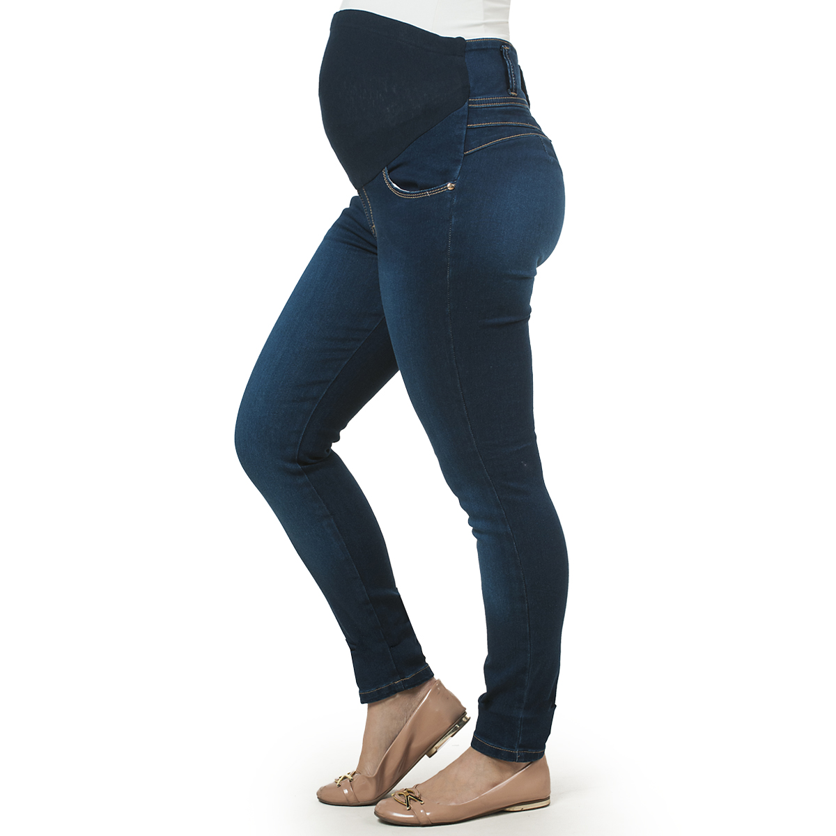 PAQUETE 4 PANTALONES DE MATERNIDAD MEZCLILLA DOBLE STRECH