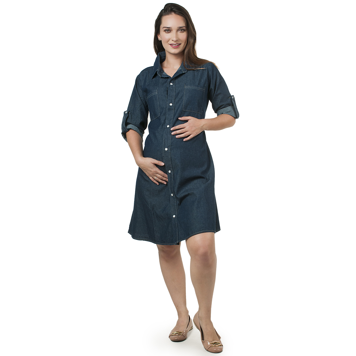 PAQUETE DE 4 VESTIDOS DE MEZCLILLA DE MATERNIDAD