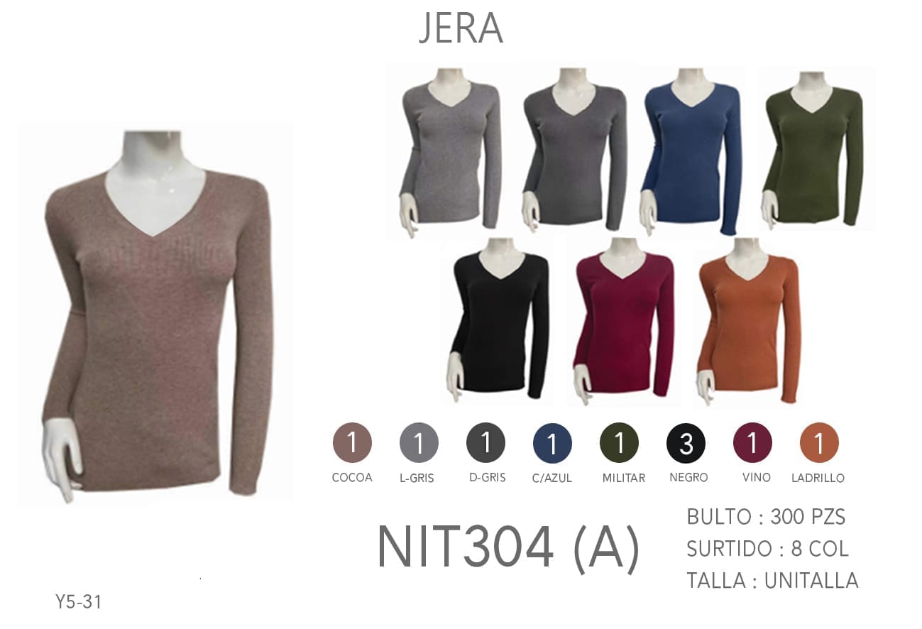Sueter cerrado Cuevo V Dama NIT304(a) Y5-31