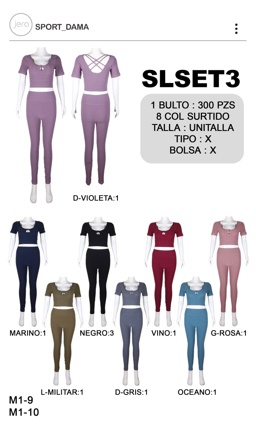 Conjunto Deportivo Leggings + Blusa SLSET3 M1-9 M1-10