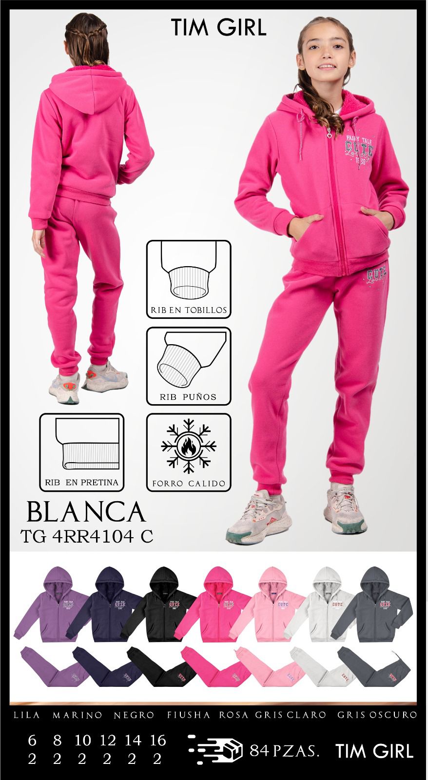 Conjunto pants y sudadera Blanca4104C