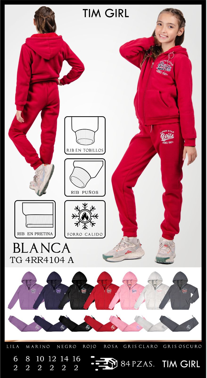 Conjunto pants y sudadera Blanca4104A