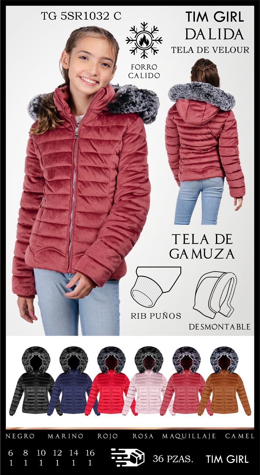 Chamarra gorro desmontable Dalida1032C