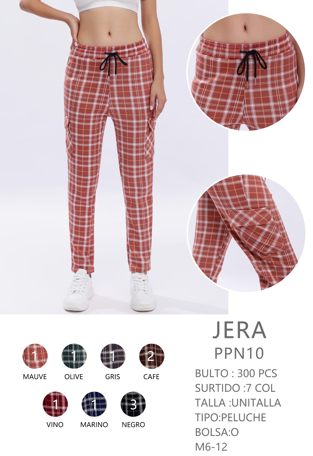 Pantalón ligero con bolsas a los costados PPN10