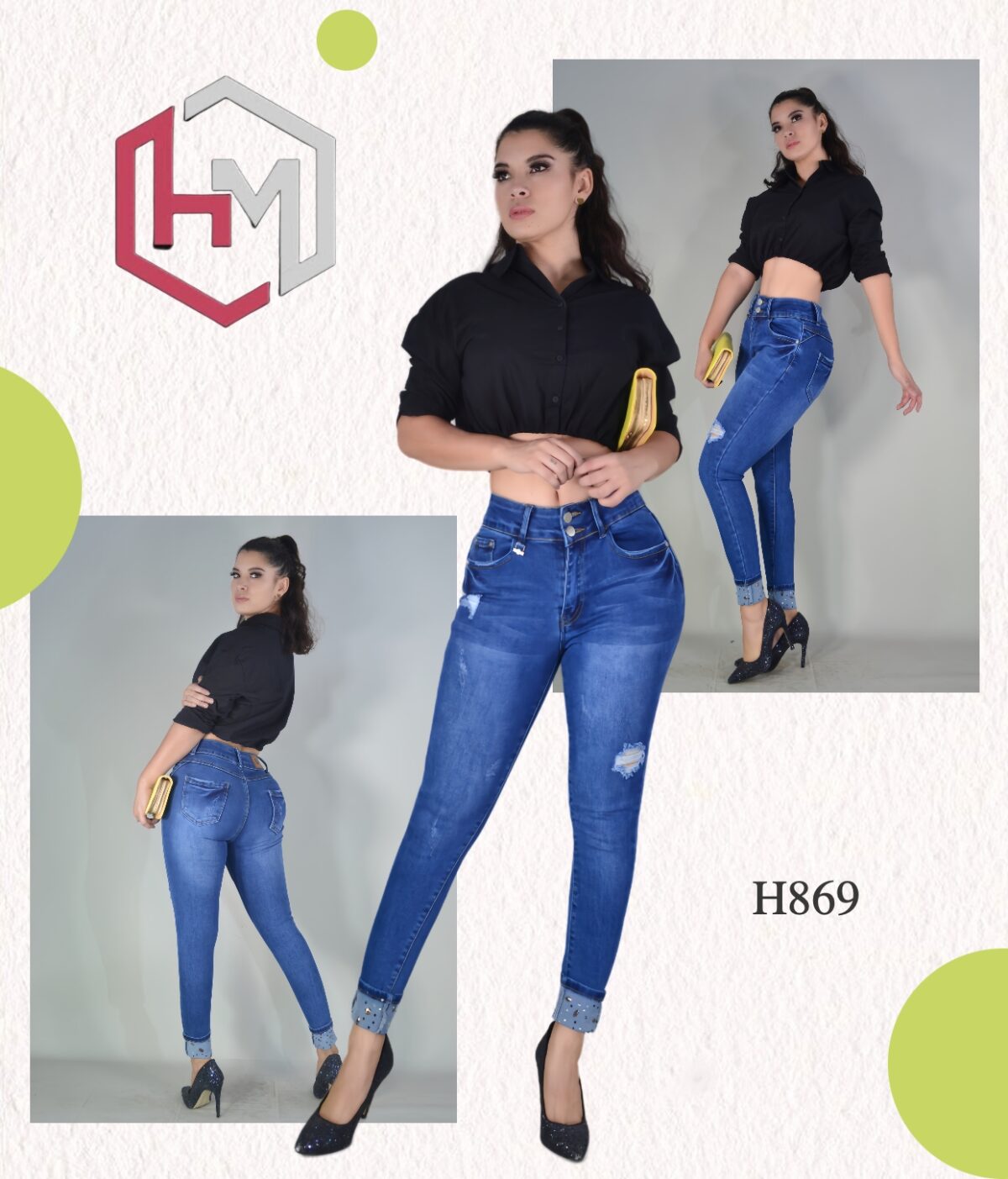 Pantalon Skinny H869