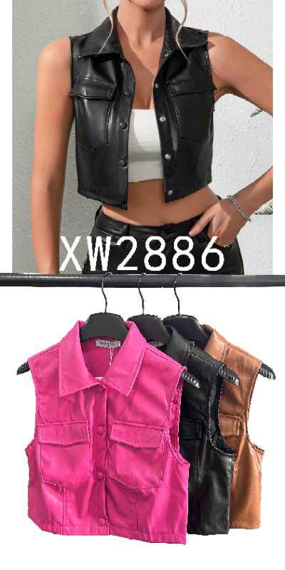 chaleco vinipiel tipo biker XW2886