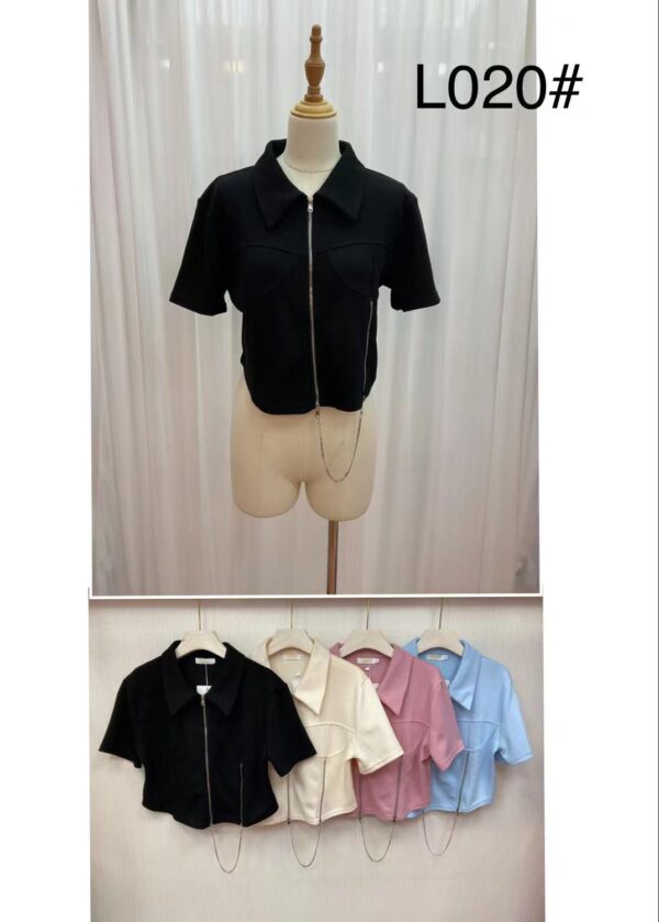 Blusa corta con cierre L020